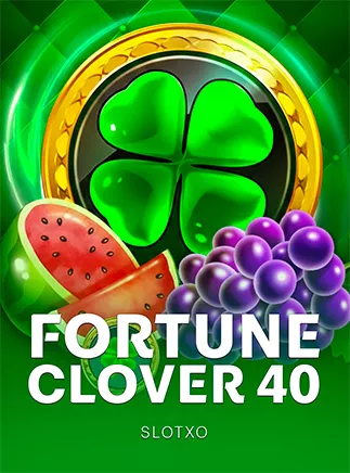 ภาพสัญลักษณ์ใบโคลเวอร์นำโชคในเกมสล็อต Fortune Clover 40
